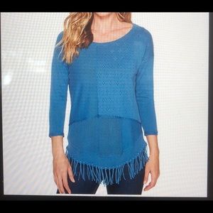 Toad&Co blue fringe sweater